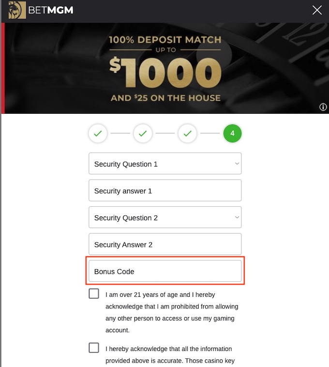 Betmgm casino bonus codes